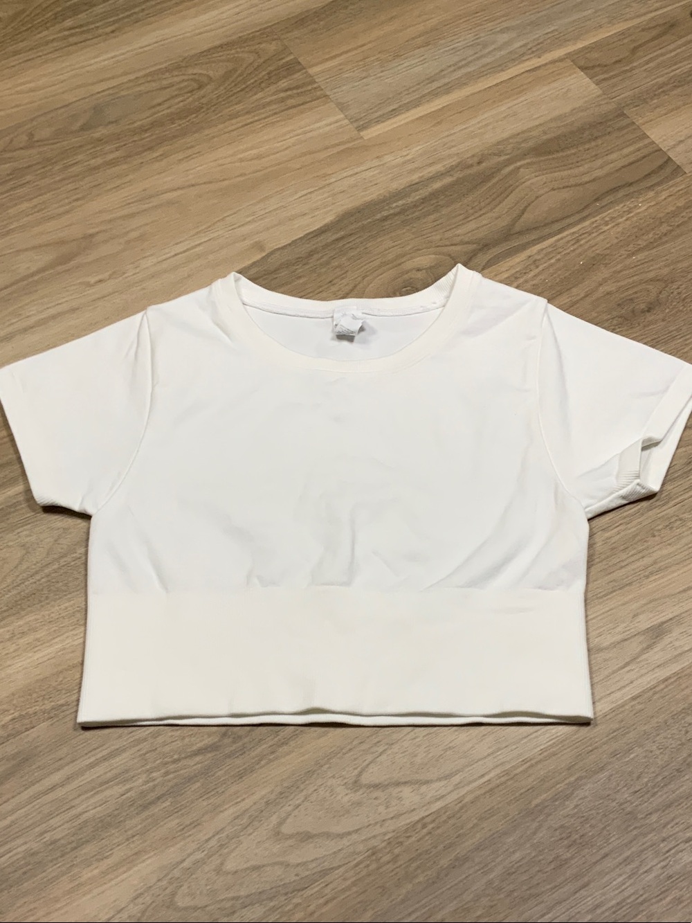 Women's White Cropped Crewneck Tee
